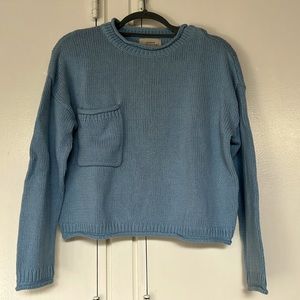 Sky blue knit cropped sweater